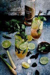 Mint, lime and rum are combined to make a wedding ceremony cocktail